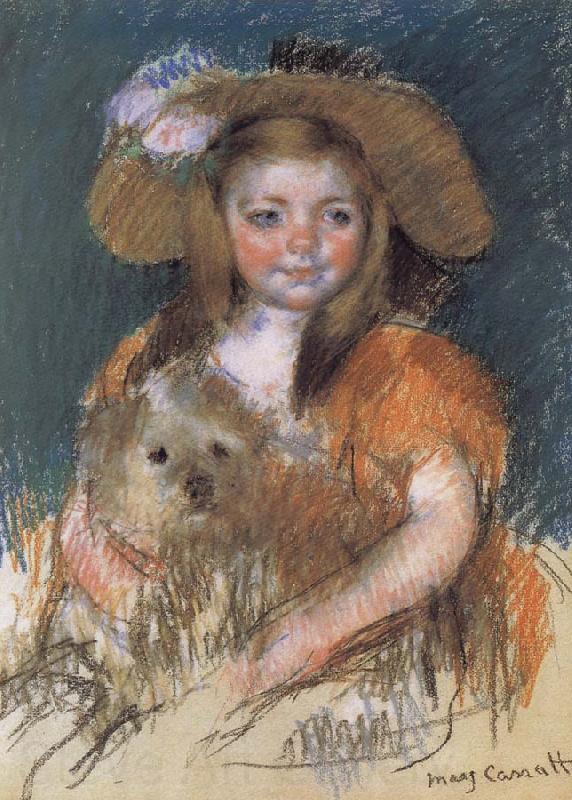 Mary Cassatt The girl holding the dog Spain oil painting art